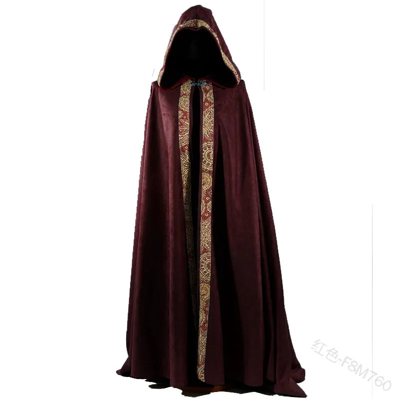 Medieval Women Men Vintage Gothic Hooded Cloak Coat Halloween Vampire