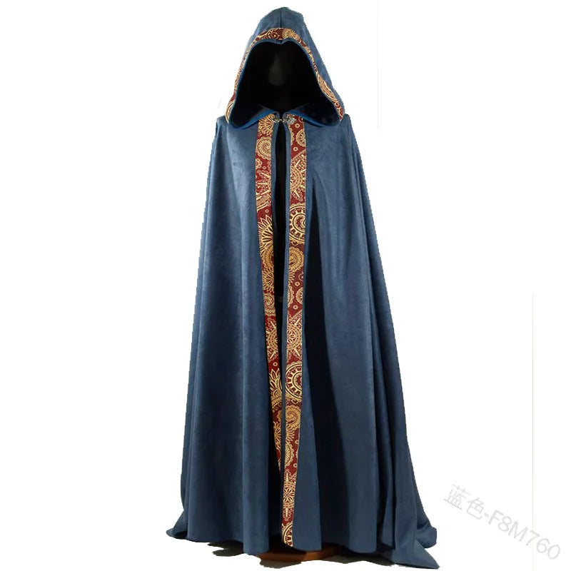 Medieval Women Men Vintage Gothic Hooded Cloak Coat Halloween Vampire