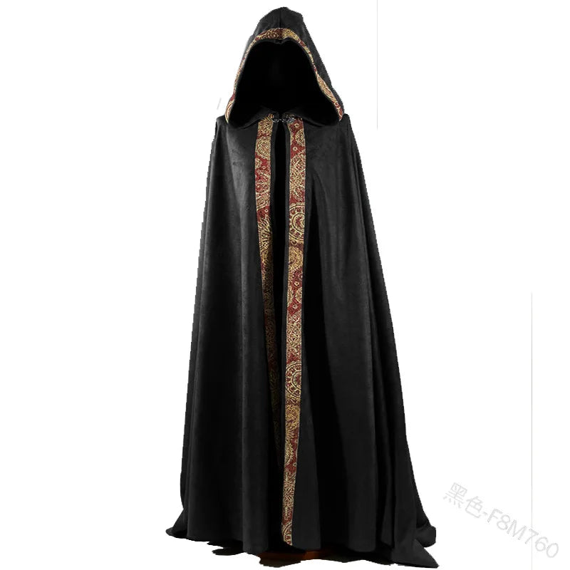 Medieval Women Men Vintage Gothic Hooded Cloak Coat Halloween Vampire