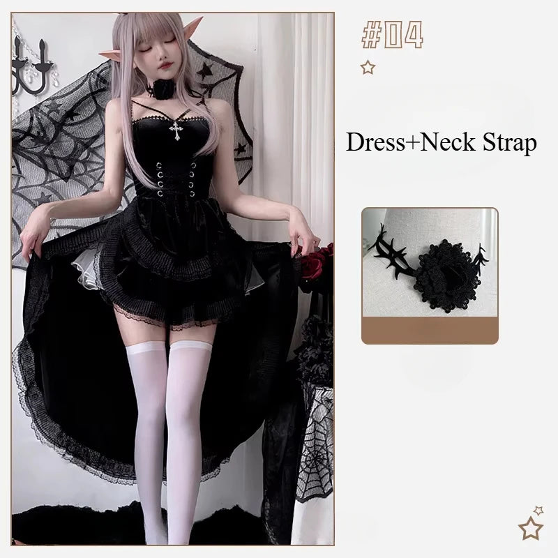European And American Diablo Gothic Halloween Costume Ladies Dress