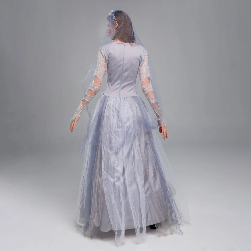 Women Halloween Dead Bride Costume Ghost Dead Bride Corset Dress