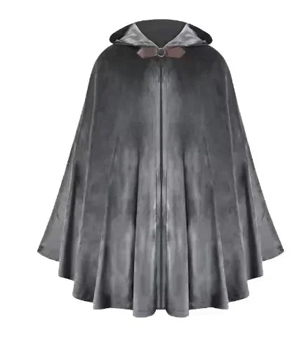 Cloak With Hood Men Medieval Costume Men Round Metal Buckle Cloak