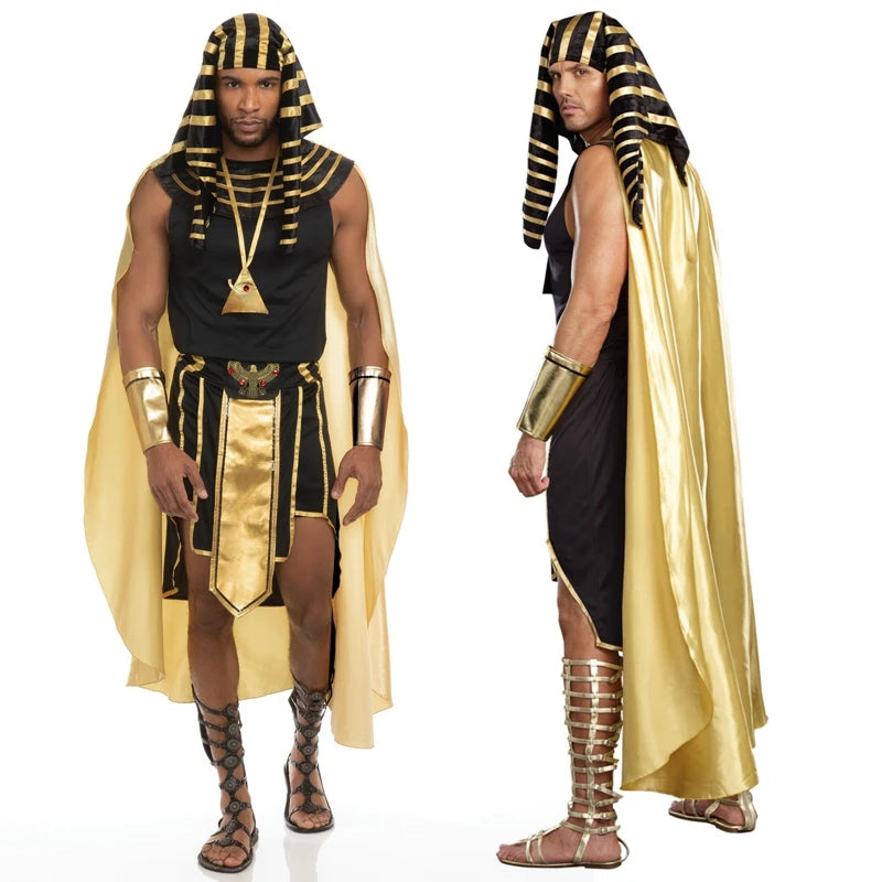Mens Egyptian Pharaoh Costume Set 7 Pcs King Of Egypt King Tut