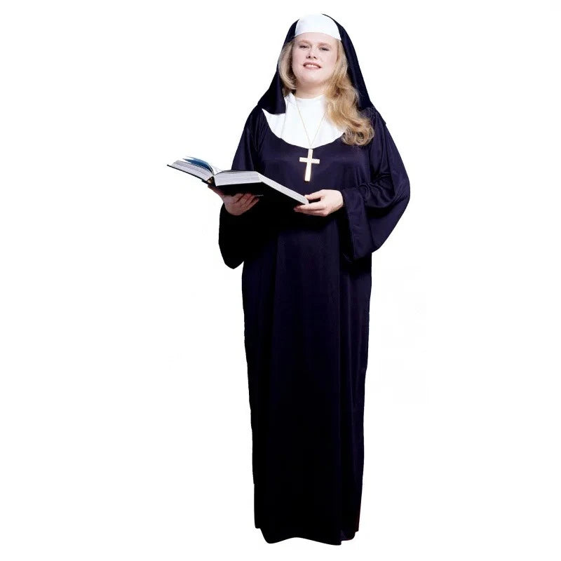 Halloween Costume Women's Nun Costume Traditional Adult Sister Black