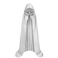 Halloween Cloak Soft Unisex Hooded Black Robe Witch Long Cape Cosplay