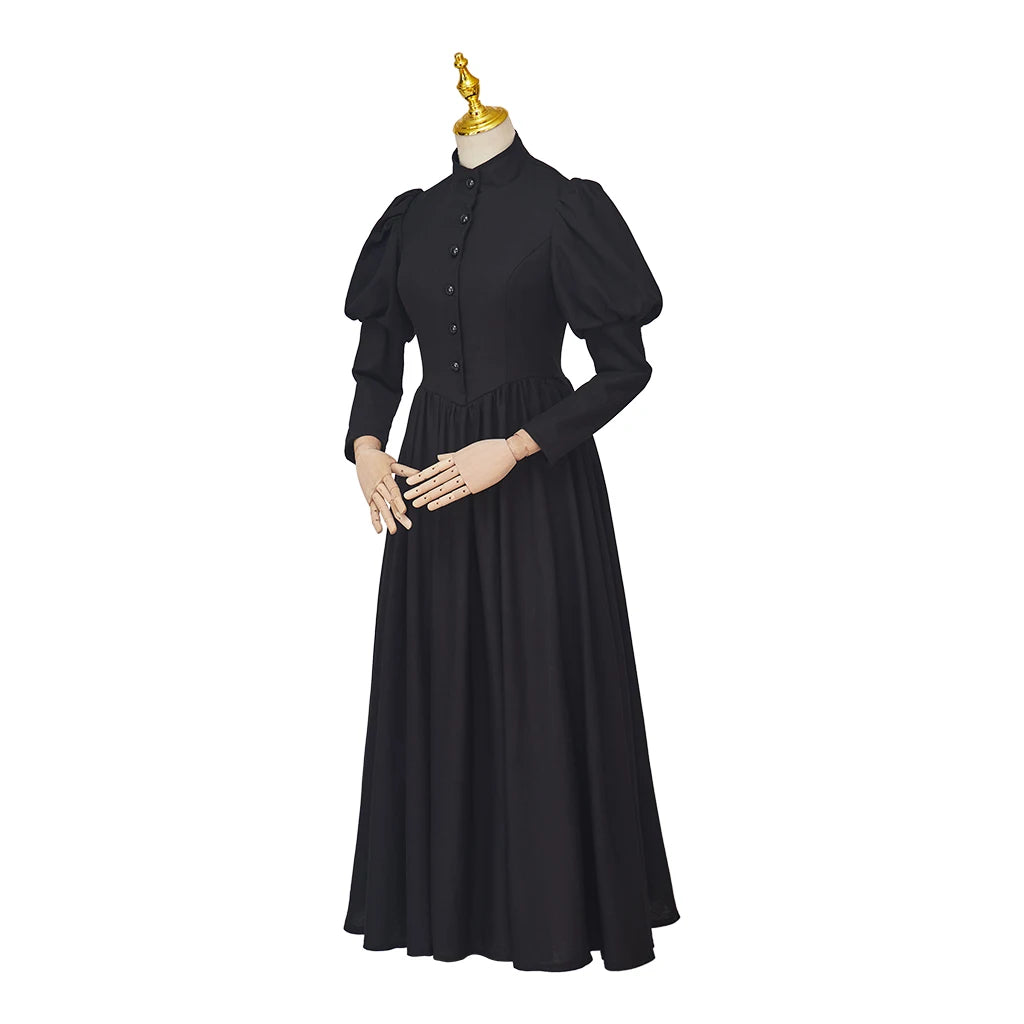Victorian Mourning Dress Victorian Day Dress Black Bustle Dress
