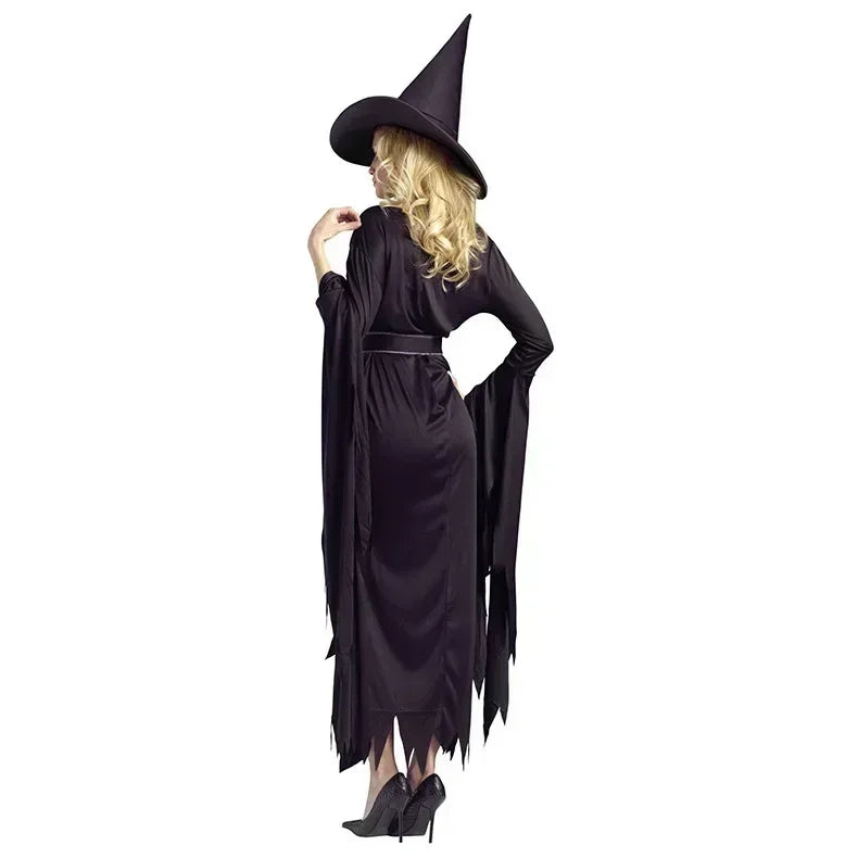 Halloween Witch Costumes For Women Adult Fantasy Black Dress Up Party