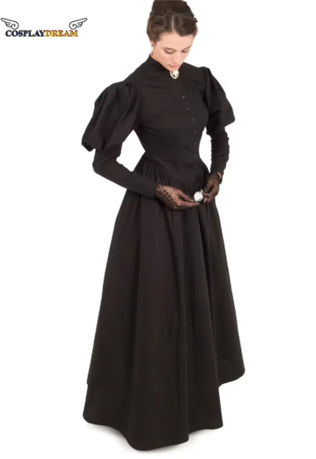 Victorian Mourning Dress Victorian Day Dress Black Bustle Dress