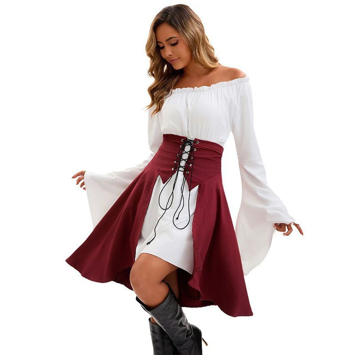6-piece Halloween Carnival Night Women's Lace Pirate Dress Women's