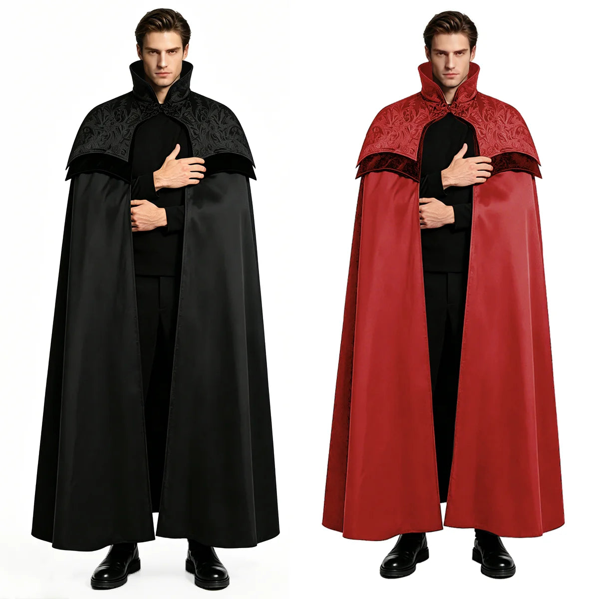 Men's Gothic Long Poncho Vampire Costume Halloween Cosplay Clothing