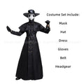 Halloween Medieval Hooded Robe Plague Doctor Costume Mask Hat For Men