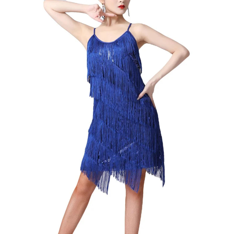 Women's Sexy Sequins Latin Dance Dress 1920s Gatsby Cocktail Ballroom