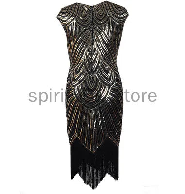 1920s Flapper Dress Great Gatsby Dress O-neck Cap Sleeve Sequin