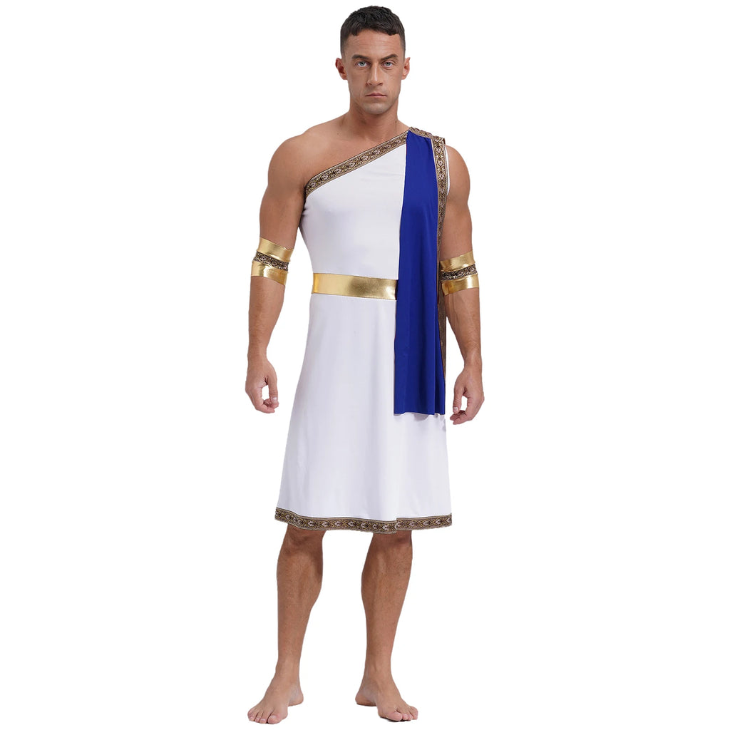 Mens Ancient Greek God Gladiator King Roman Pharaoh Cosplay Costumes