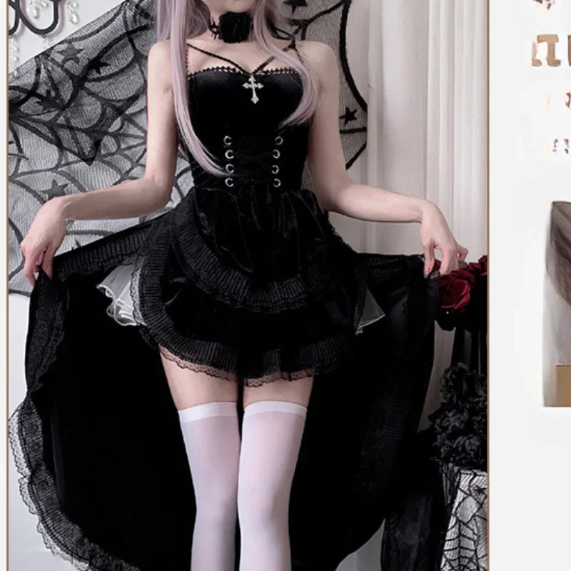 European And American Diablo Gothic Halloween Costume Ladies Dress