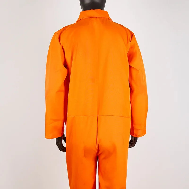 Prisoner Cosplay Costume Prison Jumpsuit Halloween Carnival Party