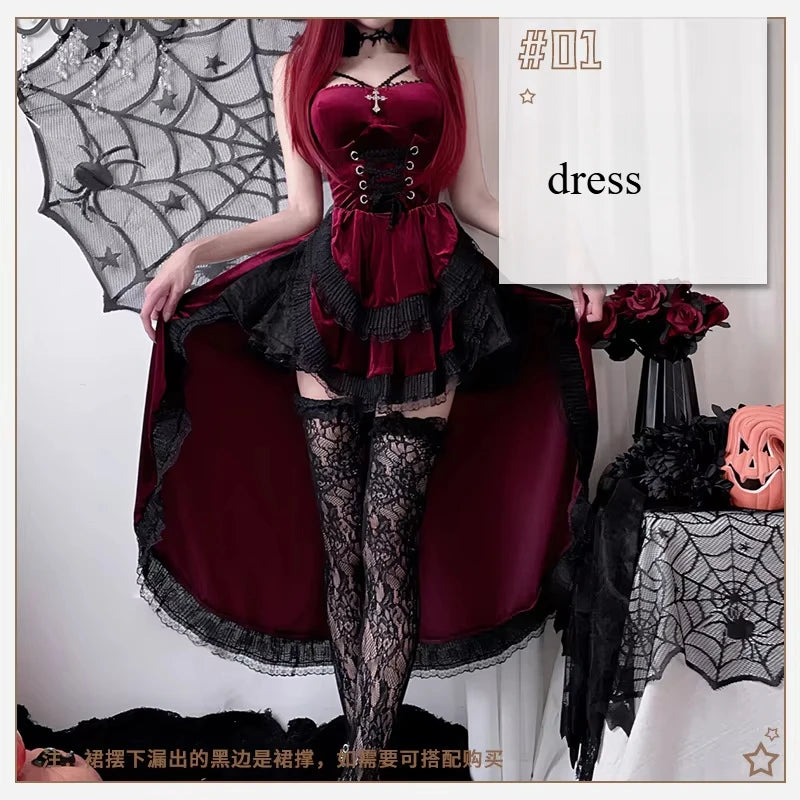 European And American Diablo Gothic Halloween Costume Ladies Dress