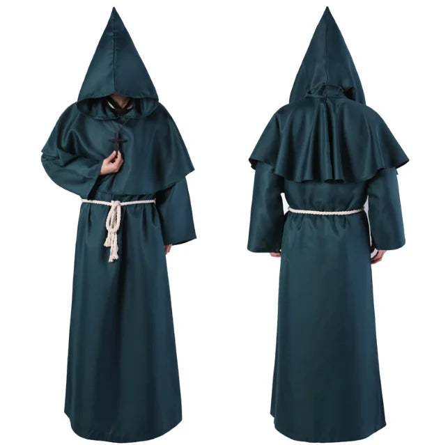 Medieval Monk Robe Monk Costume Halloween Cosplay Priest Wizard