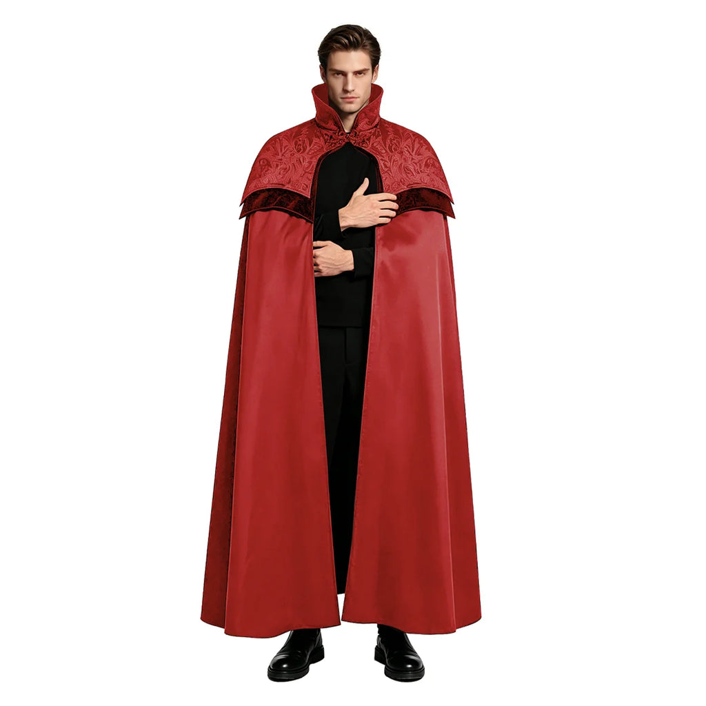 Men's Gothic Long Poncho Vampire Costume Halloween Cosplay Clothing