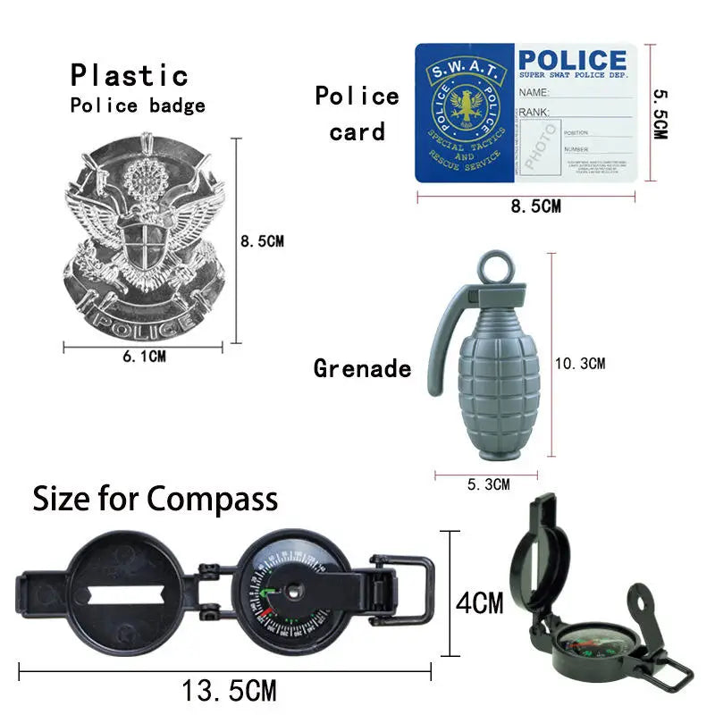 Police Cosplay Costumes For Unisex Police Toys Policeman Compass