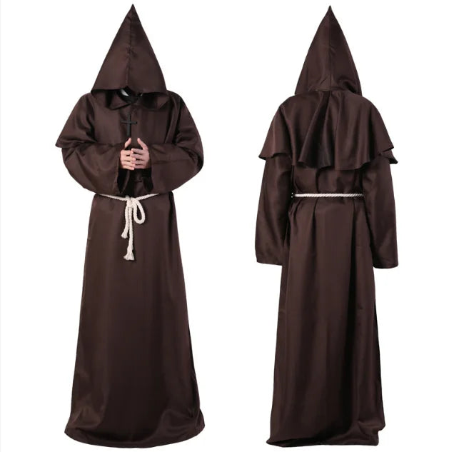 Medieval Monk Robe Monk Costume Halloween Cosplay Priest Wizard