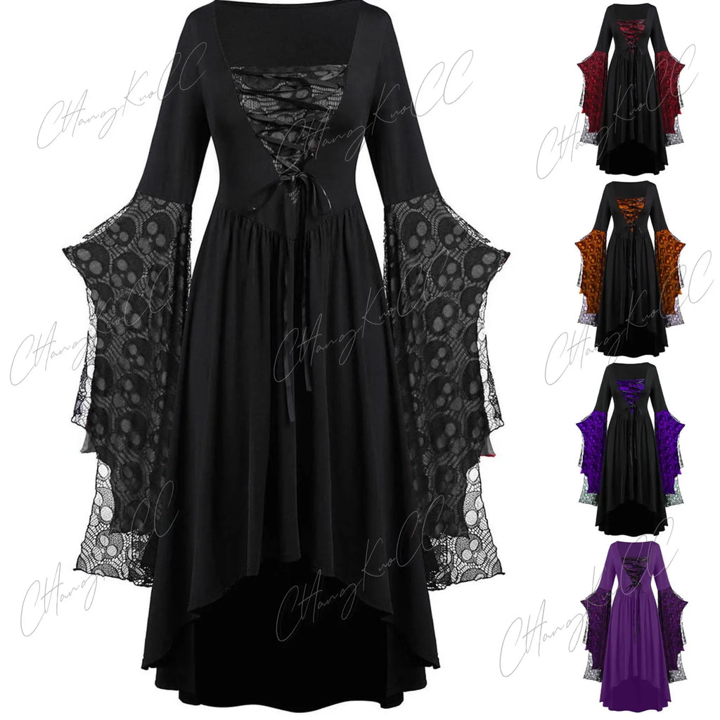 Vintage Halloween Cosplay Costume Witch Vampire Gothic Dress Ghost