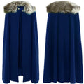 Men's Medieval Winter Cloak Thick Collar Larp Vicking Knight Cosplay