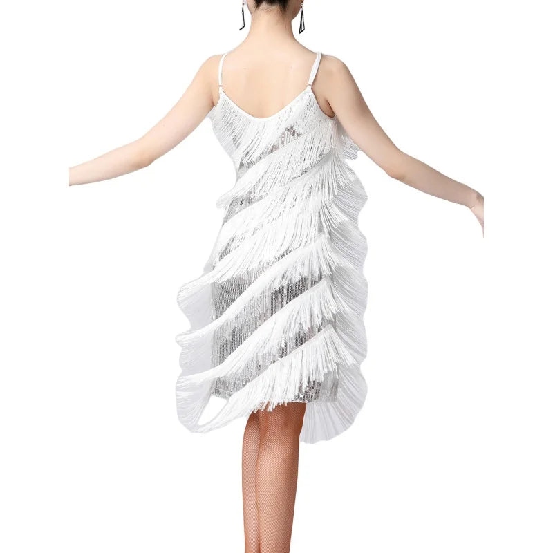Women's Sexy Sequins Latin Dance Dress 1920s Gatsby Cocktail Ballroom
