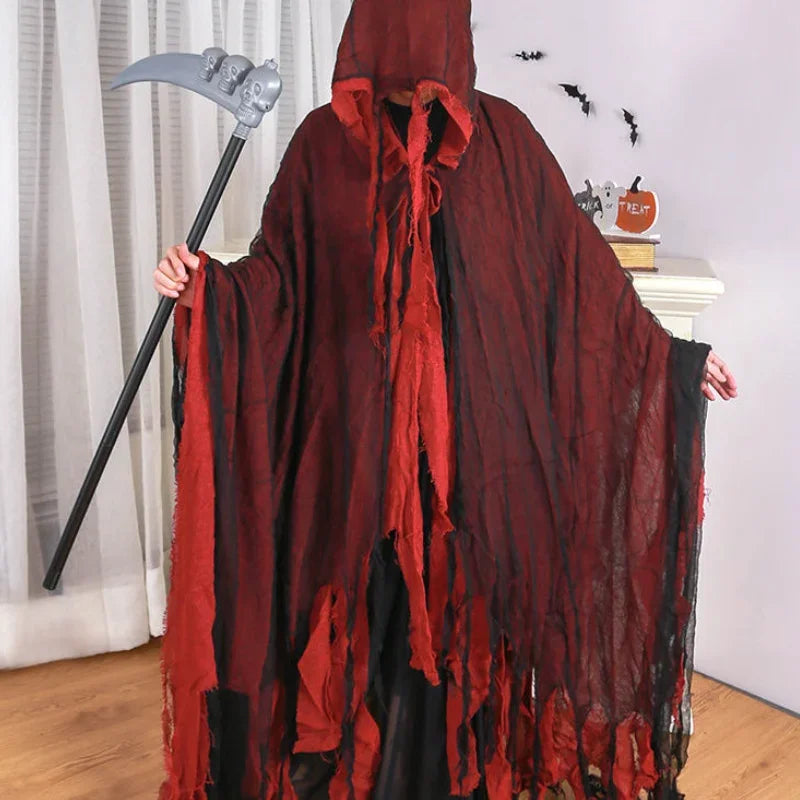 Scary Halloween Hooded Cloak Medieval Renaissance Wizard Cloak Horror