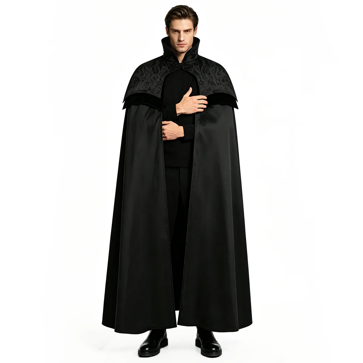 Men's Gothic Long Poncho Vampire Costume Halloween Cosplay Clothing