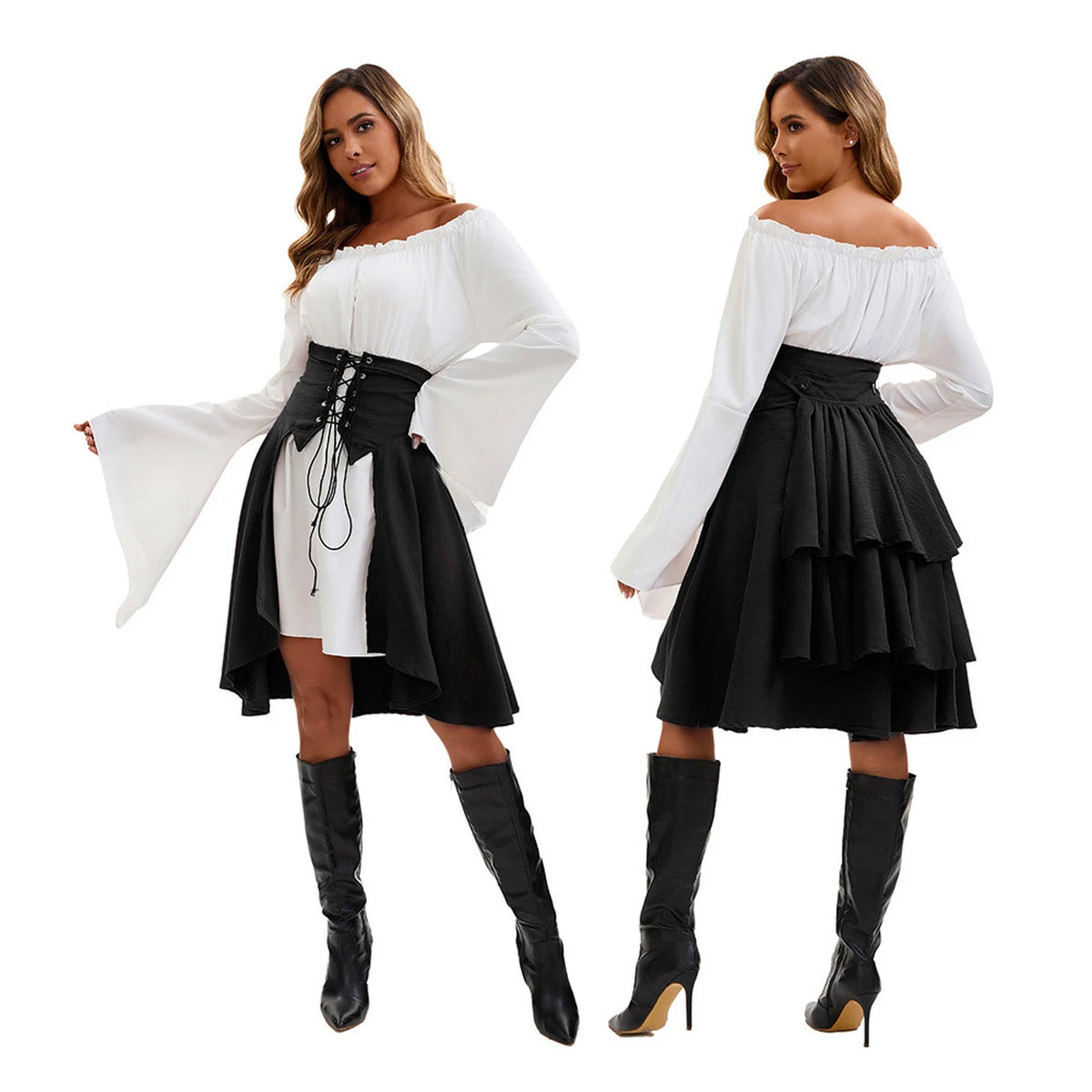 6-piece Halloween Carnival Night Women's Lace Pirate Dress Women's