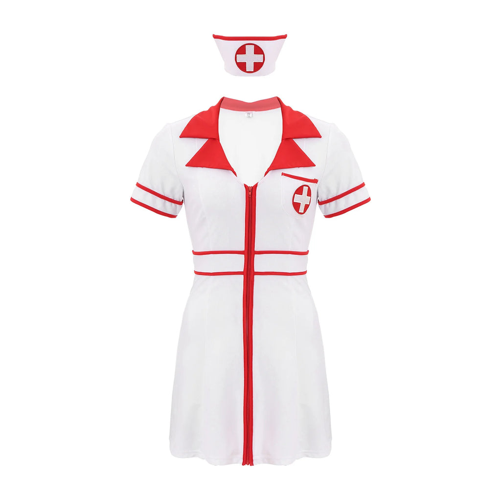 Womens Nurse Uniform Halloween Doctor Maid Cosplay Outfit Nurse