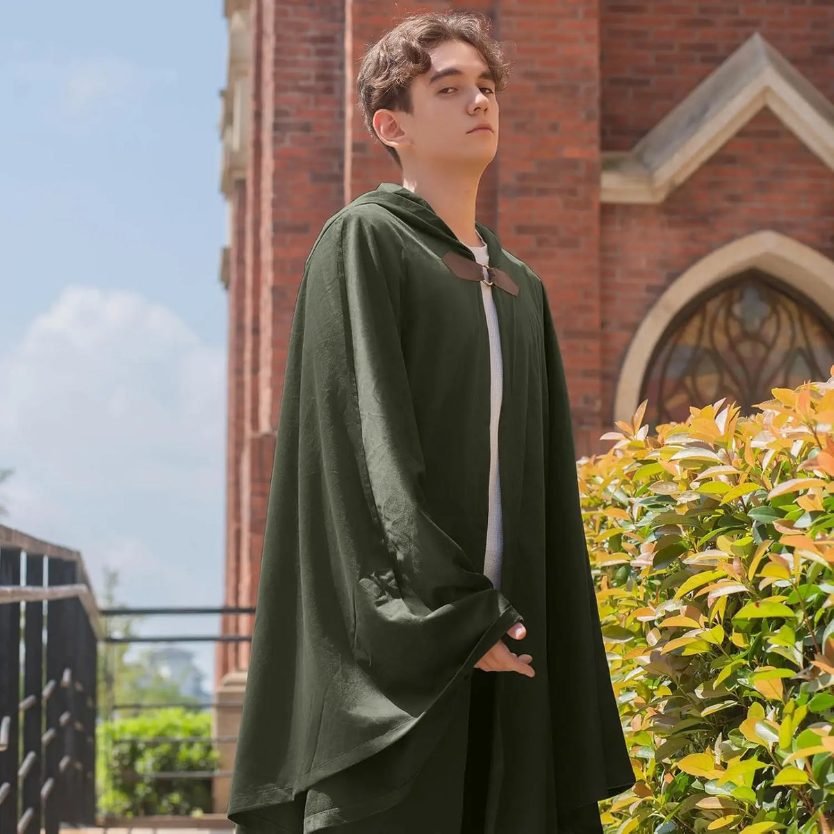 Men's Velvet Cloak With Hood Renaissance Medieval Hooded Cloak