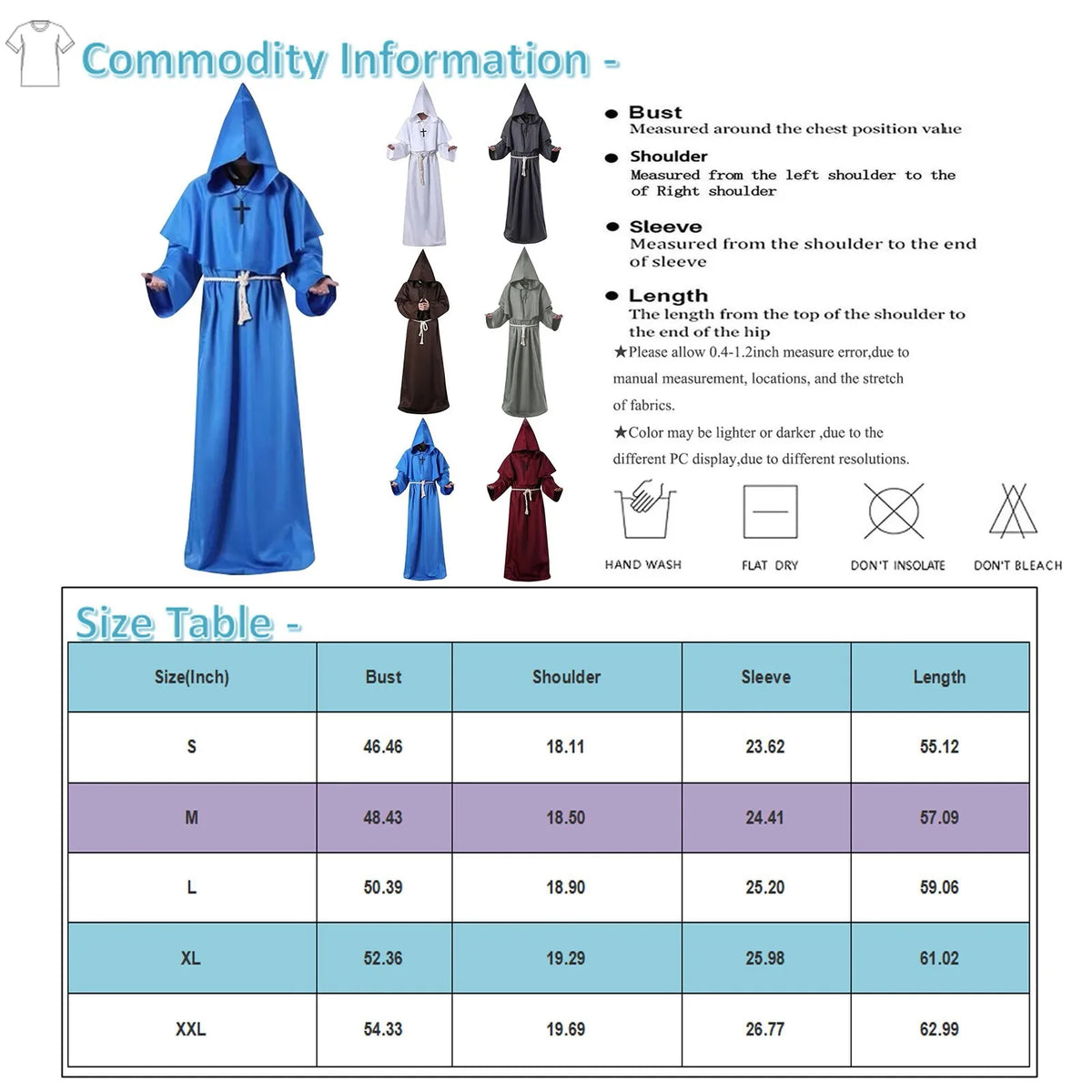 Monk Clothing Ancient Costume Medieval Monk Robe Wizard Clothing