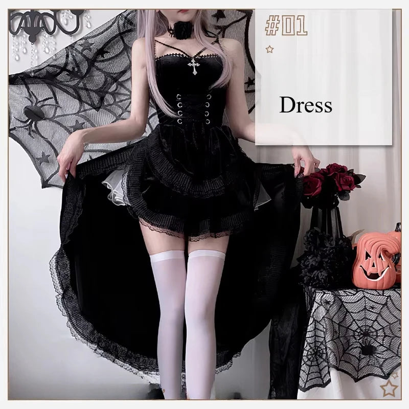 European And American Diablo Gothic Halloween Costume Ladies Dress