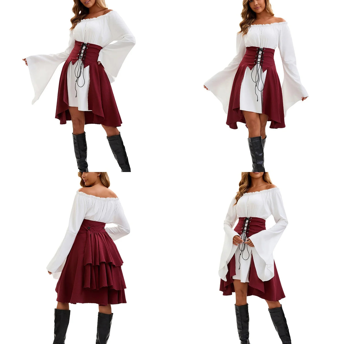 6-piece Halloween Carnival Night Women's Lace Pirate Dress Women's