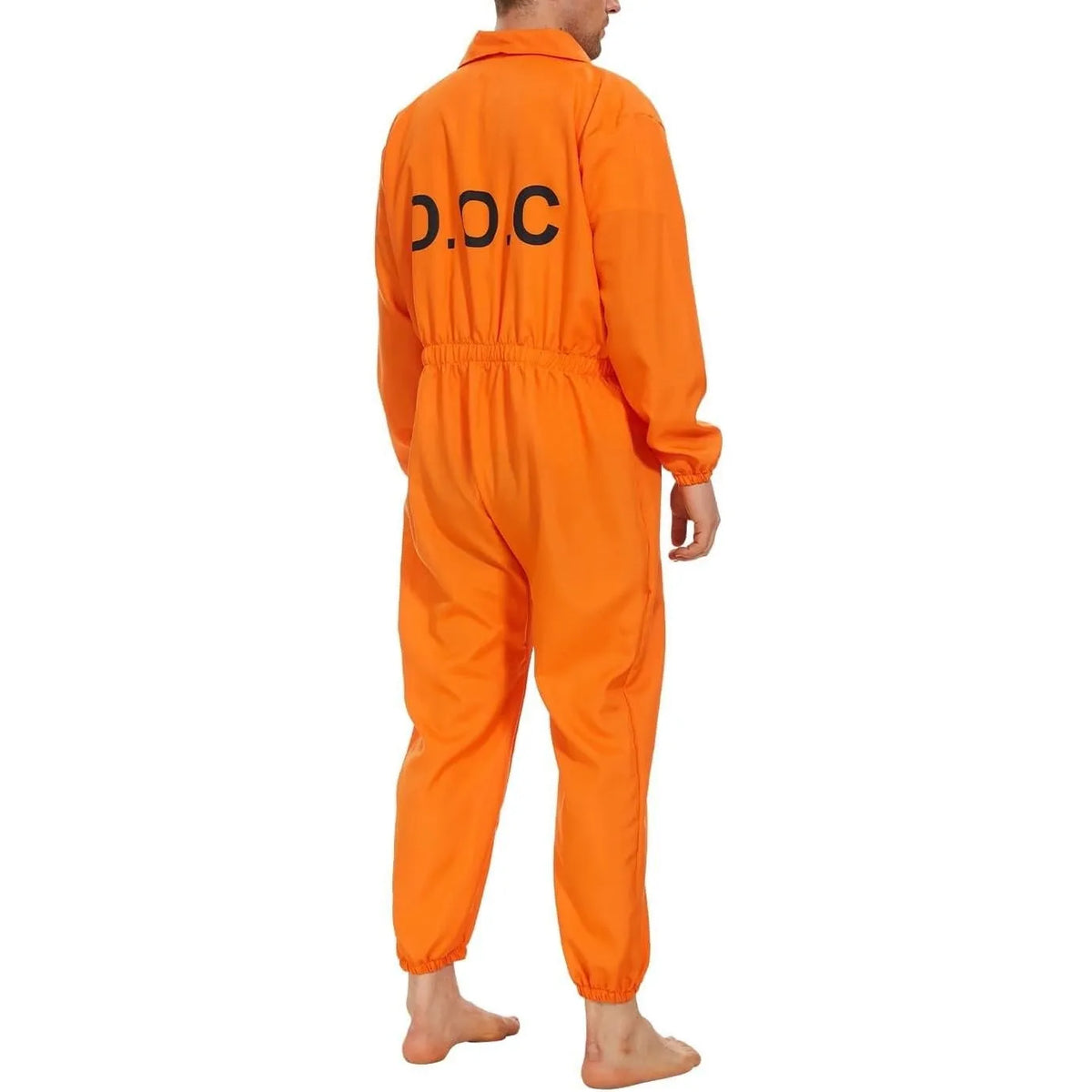 Adult Prisoner Jumpsuit Halloween Mens Costume Orange Jailbird