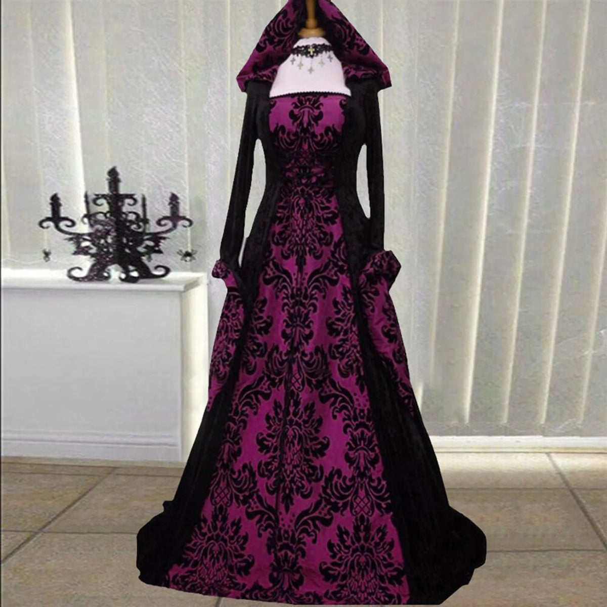 Costume Wicca Witch Medieval Dress Women Adult Plus Size Scary