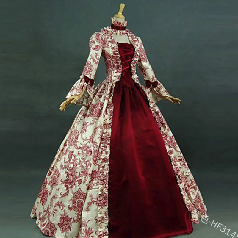 Women Cosplay Marie Antoinette Dress Medieval Flare Sleeve Victorian