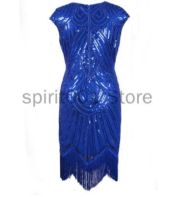1920s Flapper Dress Great Gatsby Dress O-neck Cap Sleeve Sequin