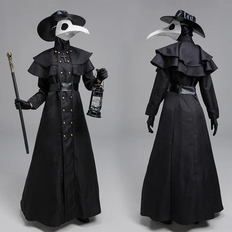 Plague Doctor Cosplay Dress Set Halloween Costume Medieval Punk