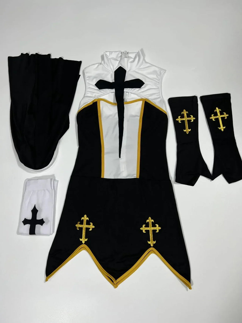 Women's Sexy Nun Cosplay Costume Carnival Halloween Fantasia Fancy