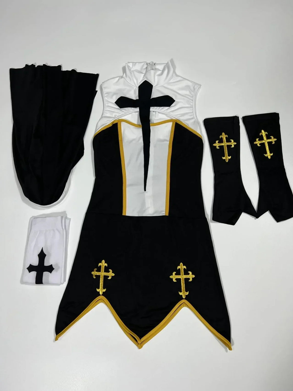Women's Sexy Nun Cosplay Costume Carnival Halloween Fantasia Fancy