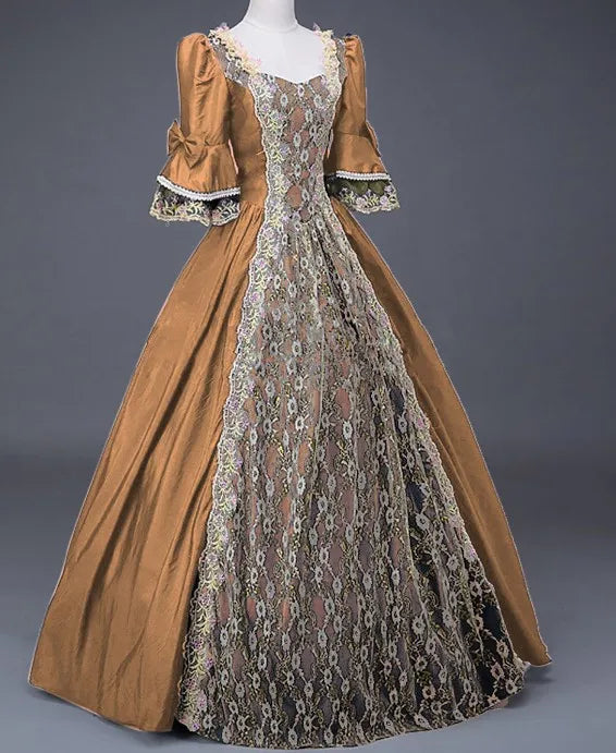 Medieval Ball Dress For Women Renaissance Victorian Champagne