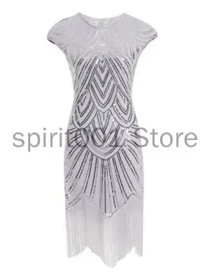 1920s Flapper Dress Great Gatsby Dress O-neck Cap Sleeve Sequin
