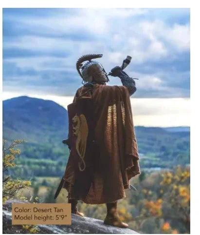 Medieval Hooded Cloak Linen Renaissance Cape With Hood