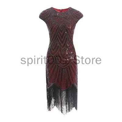 1920s Flapper Dress Great Gatsby Dress O-neck Cap Sleeve Sequin