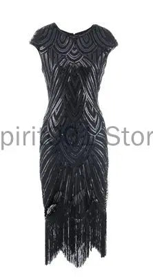 1920s Flapper Dress Great Gatsby Dress O-neck Cap Sleeve Sequin