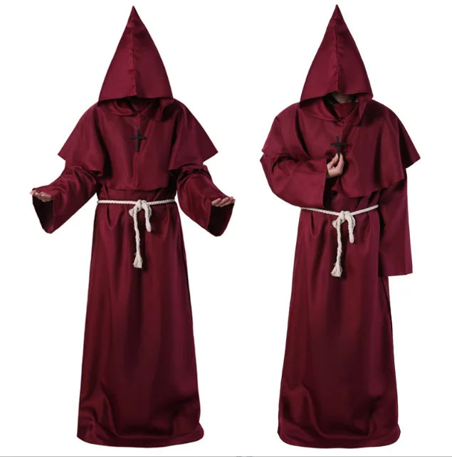 Medieval Monk Robe Monk Costume Halloween Cosplay Priest Wizard