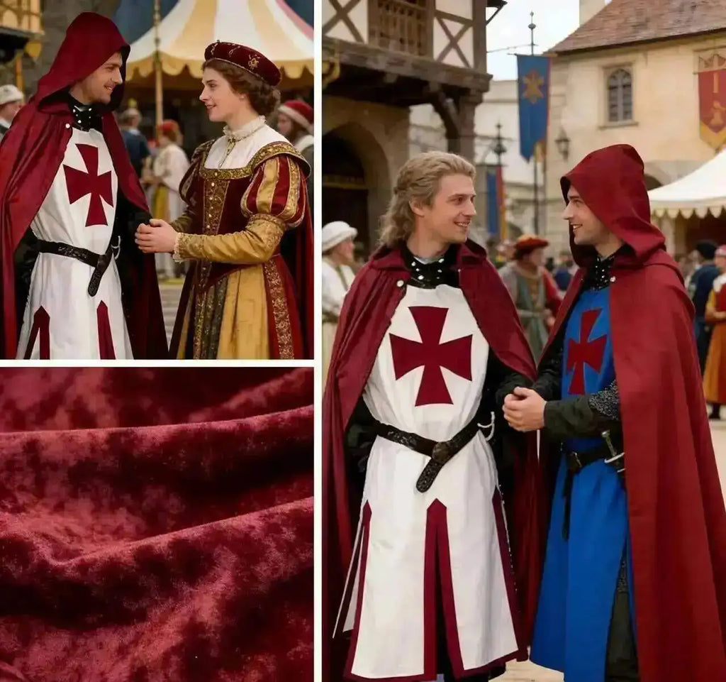 Medieval S-4xl Crusader Mens Knights Templar Tunic Cosplay Costumes